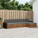 vidaXL Ensemble de canapés d'extérieur 5 Pièces Naturel et Anthracite