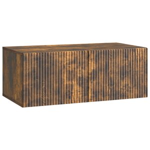 vidaXL Meuble TV mural 78 5 x 41 x 30 cm Chêne fumé Bois d'ingénierie