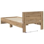 vidaXL Cadre de lit avec bandes LED Chêne artisanal Bois d'ingénierie