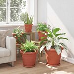 vidaXL Pot à fleurs rond 6 pc Rouge brique Ø 34 x 28 cm Plastique