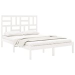 vidaXL Cadre de lit sans matelas blanc bois massif 140x200 cm