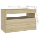 vidaXL Tables de chevet à LED 2 Pièces Chêne sonoma 60x35x40 cm