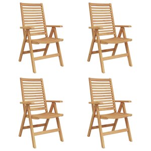 vidaXL Chaise 4 Pièces Marron 64 5 x 52 x 108 cm Bois de teck massif