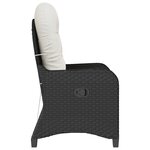 Chaise inclinable vidaXL avec coussin en poly rotin noir