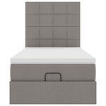 vidaXL Cadre de lit ottoman avec matelas taupe 90x190 cm tissu