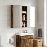 vidaXL Armoire murale de salle de bain Chêne Fumé 20 x 14 x 70 cm