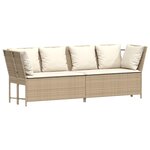 vidaXL Salon de jardin avec coussins 4 Pièces beige résine tressée