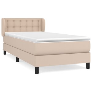 vidaXL Sommier à lattes de lit avec matelas Cappuccino 100x200 cm