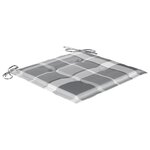vidaXL Chaises de jardin et coussins à carreaux gris lot de 8 Teck