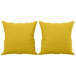 vidaXL Canapé 3 places avec oreillers décoratifs jaune 180 cm velours