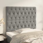 vidaXL Têtes de lit 2 Pièces Gris clair 100x7x78/88 cm Velours