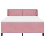 Lit Box Spring vidaXL avec Matelas Rose 160x200 cm Velours