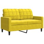 vidaXL Ensemble de canapés 2 Pièces avec coussins Jaune Velours