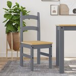 vidaXL Chaises à manger lot de 2 gris 40x46x99 cm bois massif de pin