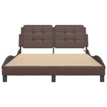 vidaXL Cadre de lit avec lumières LED marron 140x200 cm similicuir
