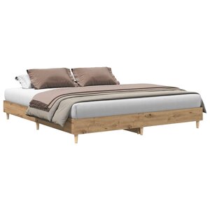 vidaXL Cadre de lit sans matelas chêne artisanal 160x200 cm