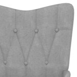 vidaXL Chaise de relaxation avec tabouret Gris clair Tissu