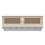 vidaXL Porte-manteau mural Blanc Bois d'ingénierie et rotin naturel