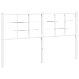 vidaXL Tête de lit métal blanc 150 cm