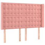 vidaXL Sommier à lattes de lit matelas et LED Rose 140x200 cm Velours