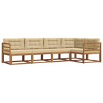 vidaXL Ensemble de canapés d'extérieur 5 Pièces Naturel et Beige