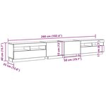 vidaXL Meuble TV avec lumières LED vieux bois bois d'ingénierie