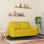 vidaXL Canapé à 2 places Jaune 120 cm Velours
