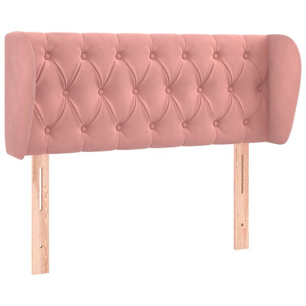 vidaXL Tête de lit avec oreilles Rose 93x23x78/88 cm Velours