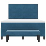 vidaXL Lit à ressorts avec tête de lit Bleu foncé 200 x 140 cm Velours