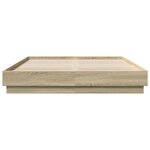 vidaXL Cadre de lit avec LED sans matelas chêne sonoma 140x200 cm