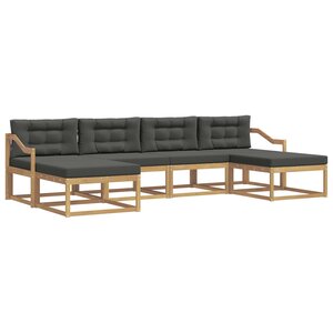 vidaXL Ensemble de canapés d'extérieur 6 pc Blanc et anthracite