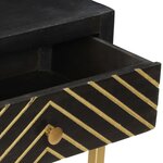 vidaXL Table console Noir et doré 90x30x75 cm Bois de manguier massif