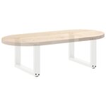 vidaXL Pieds de table basse en U  2 pièces  blanc  50 x (30-31) cm  acier