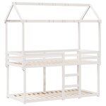 vidaXL Lit superposé avec toit blanc 90x200 cm bois de pin massif
