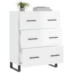 vidaXL Buffet Blanc brillant 69 5x34x90 cm Bois d'ingénierie