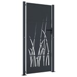 vidaXL Portail de jardin anthracite 105x180cm acier conception d'herbe