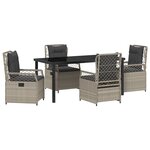 vidaXL Ensemble de Salle à Manger de Jardin 5 Pièces Gris Clair Rattan Poly