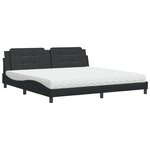 vidaXL Lit avec matelas noir 200x200 cm similicuir