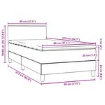 vidaXL Sommier à lattes de lit et matelas et LED gris foncé 80x210 cm velours