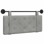 vidaXL Tête de lit suspendue Gris clair Velours