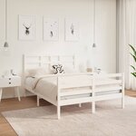 vidaXL Cadre de lit sans matelas blanc bois massif 140x190 cm