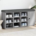 vidaXL Banc à chaussures sonoma gris 102x32x50 cm bois d'ingénierie