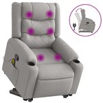 vidaXL Fauteuil de massage inclinable gris nuage tissu