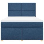 vidaXL Sommier à lattes de lit avec matelas Bleu 140x190 cm Tissu