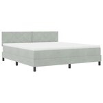 Lit à ressorts vidaXL avec matelas Gris clair Super King en velours