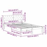 vidaXL Cadre de lit avec tête de lit Blanc et gris clair 120 x 190 cm