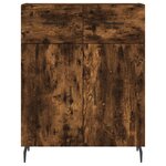 vidaXL Buffet haut Chêne fumé 69 5x34x180 cm Bois d'ingénierie