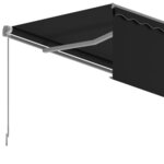 vidaXL Auvent manuel rétractable avec store 3x2 5 m Anthracite