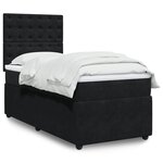vidaXL Sommier à lattes de lit avec matelas Noir 90x200 cm Velours
