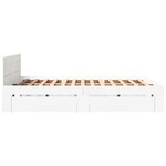 vidaXL Cadre de lit avec tête de lit sans matelas blanc 160x200 cm